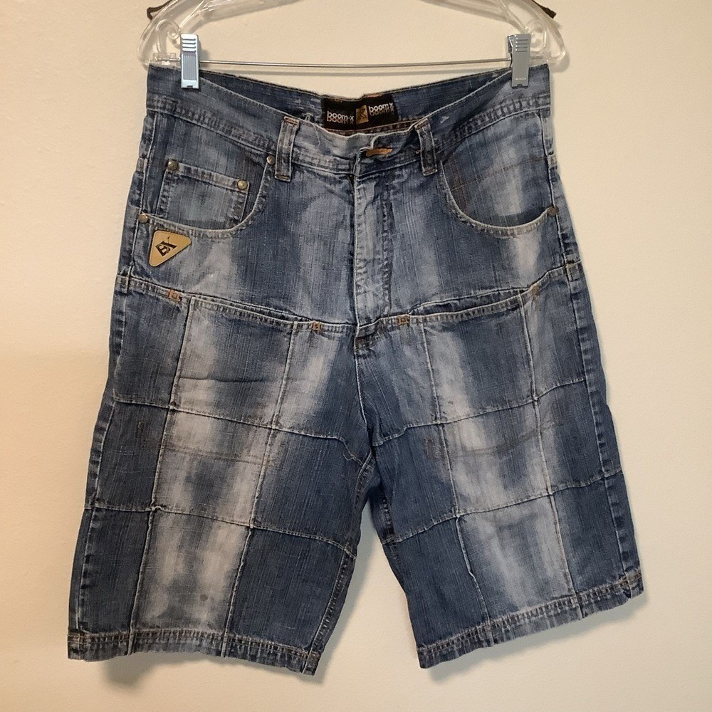 Vintage boom patch window pane light distressed waist 30 inseam 12  100% cotton‎